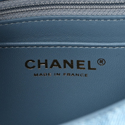 Chanel Denim Quilt Print Mini Rectangular Flap Light Blue 6 of 11