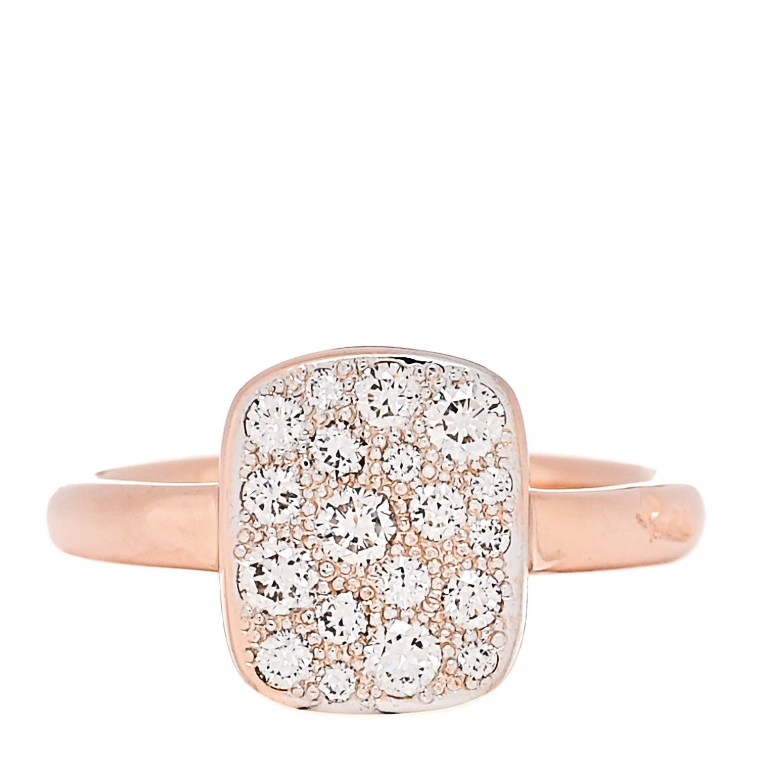 Pomellato 18K Rose Gold Diamond .30ctw Rectangular Sabbia Ring  44 3 1 of 8