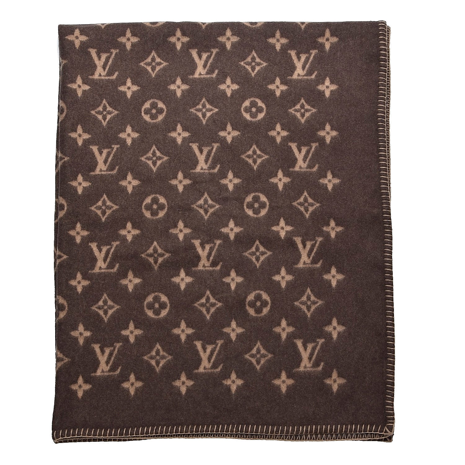 Louis Vuitton Wool Cashmere Monogram Blanket Marron 1 of 3