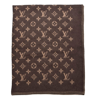 Louis Vuitton Wool Cashmere Monogram Blanket Marron 1 of 3