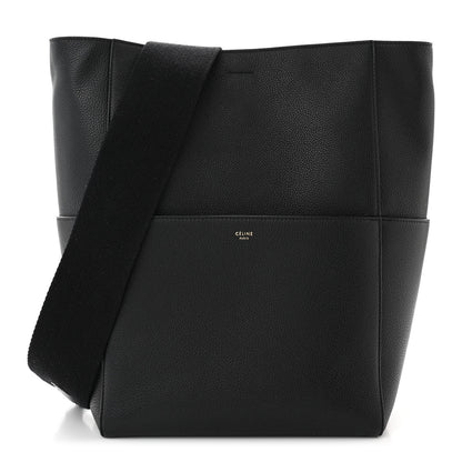 Celine Soft Grained Calfskin Sangle Bucket Bag Navy Blue 1 of 8