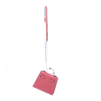 Hermes Tadelakt Mini Kelly Twilly Bag Charm Rose Lipstick 2 of 4