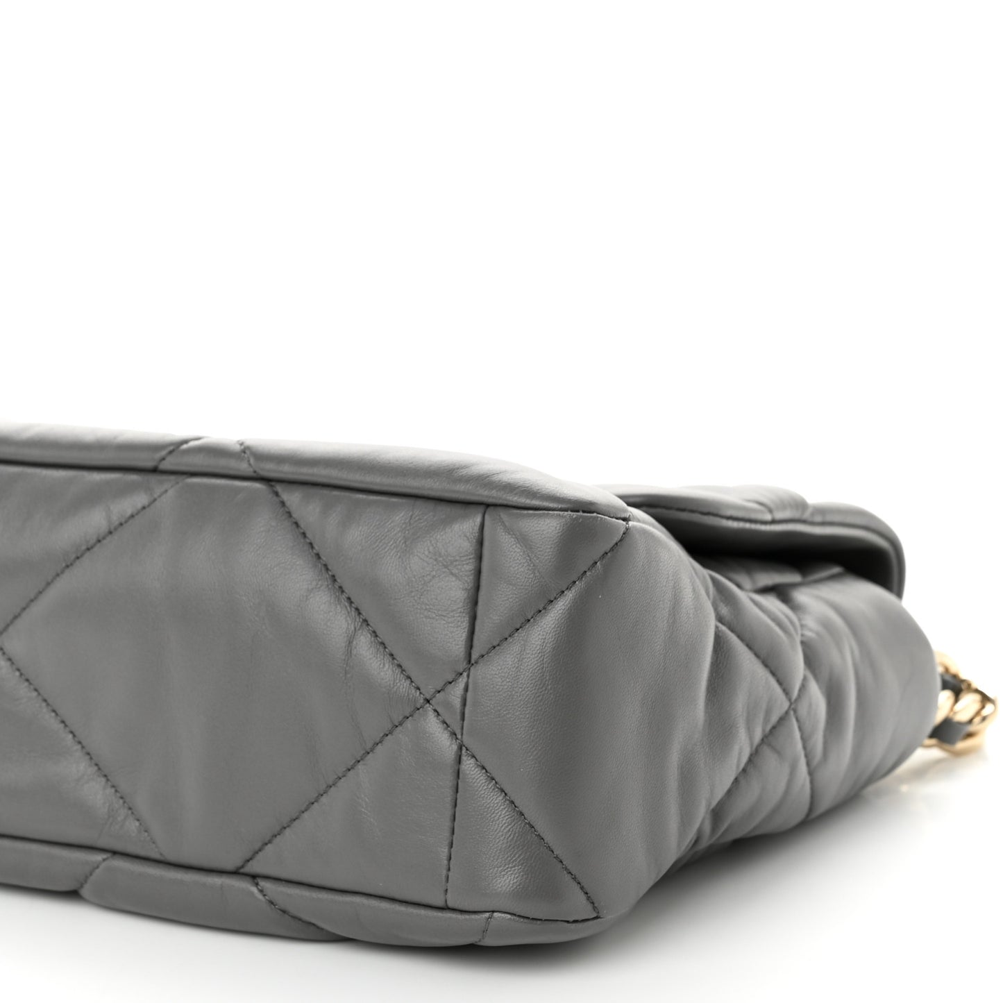 Lambskin Quilted Large Chanel 19 Flap Dark Grey