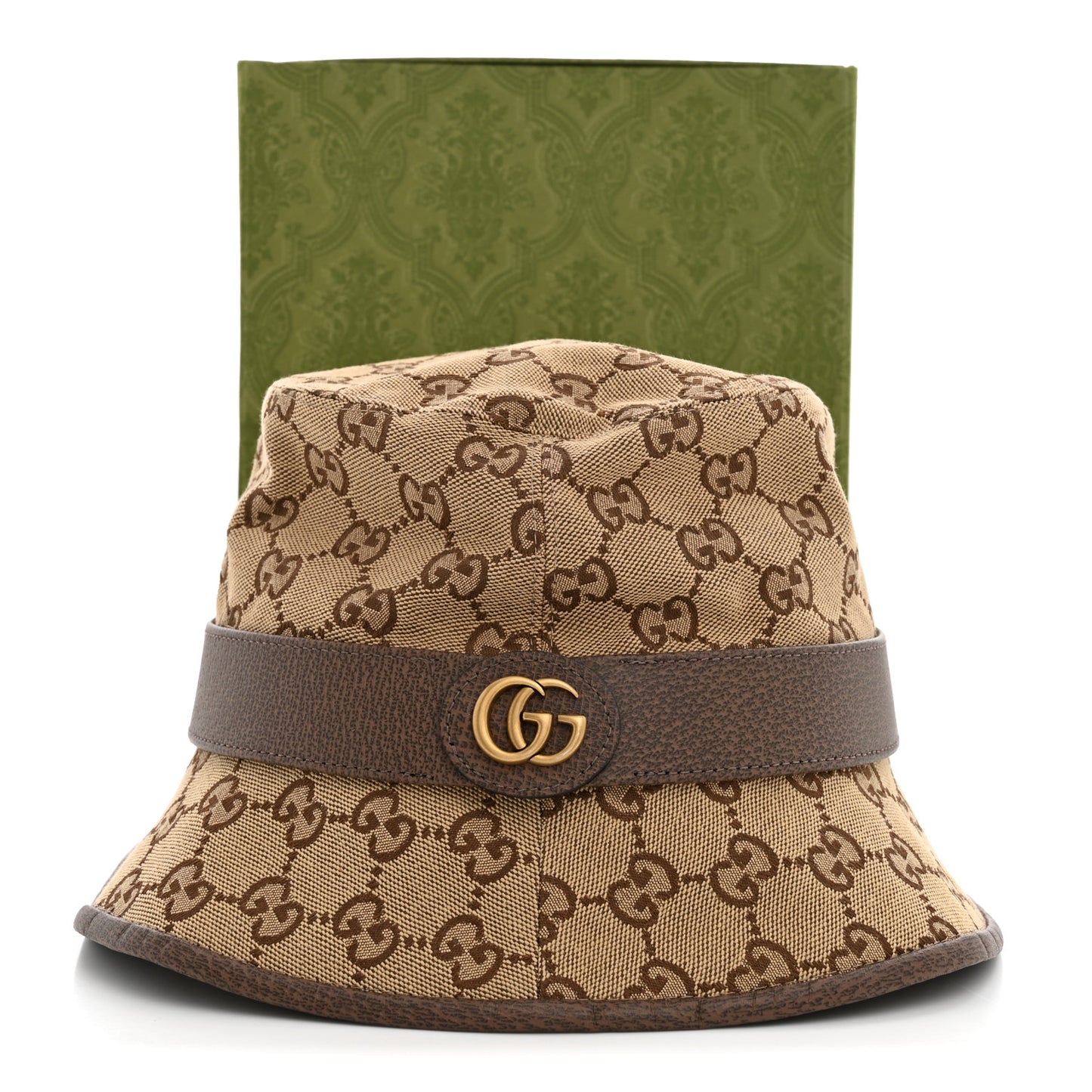 Monogram Textured Dollar Calfskin GG Jago Bucket Hat M Cacao Beige