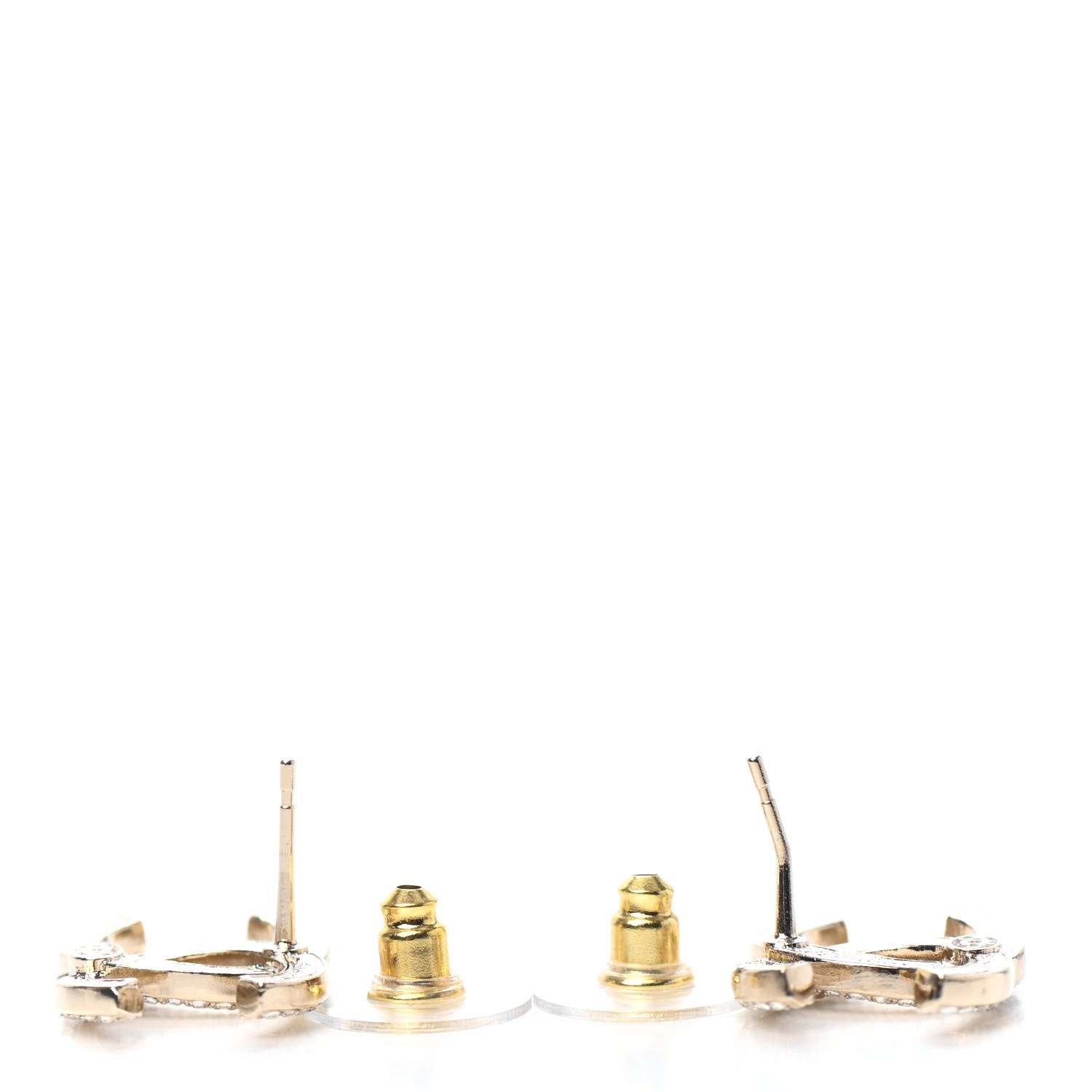 Chanel Crystal CC Earrings Gold 3 of 4