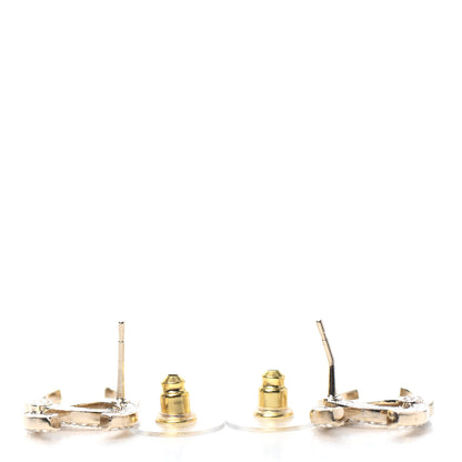 Chanel Crystal CC Earrings Gold 3 of 4