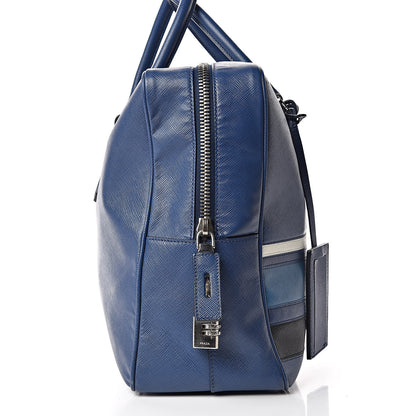 Prada Saffiano Righe Briefacase Bleuette 9 of 15