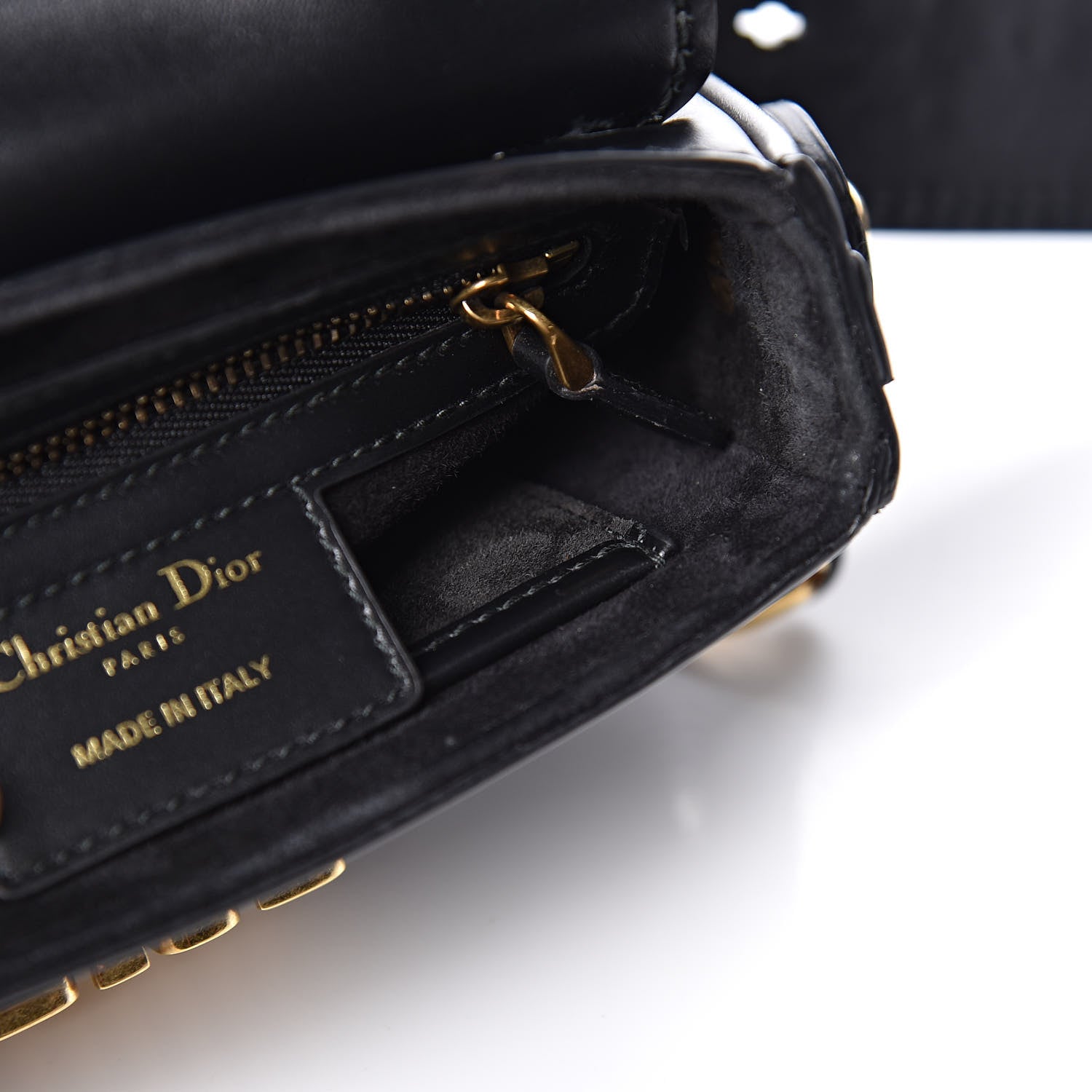 Christian Dior Calfskin Mini D Fence Saddle Bag Black 10 of 12