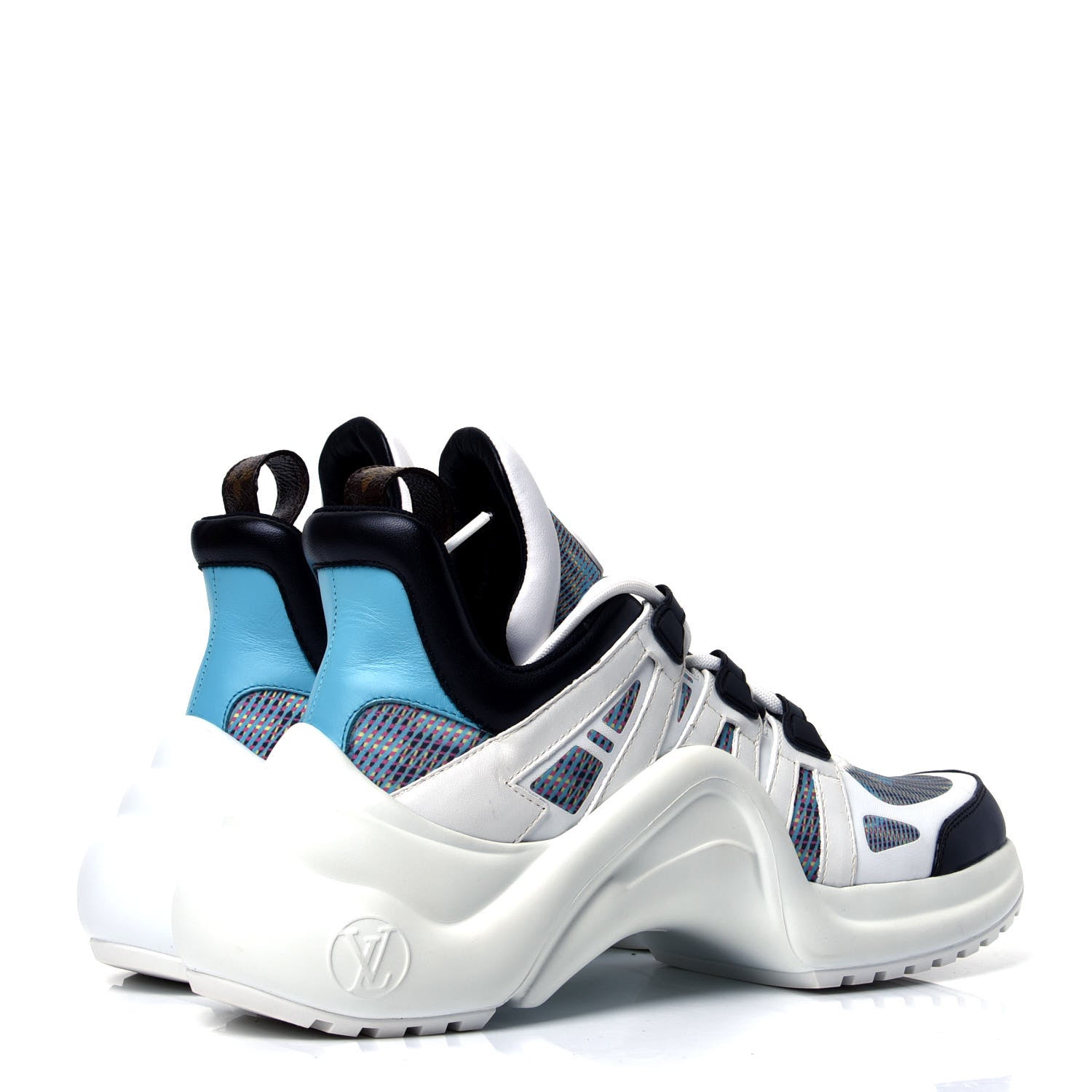 Louis Vuitton Calfskin Nylon LV Pop Archlight Sneaker 38 Blue 3 of 6