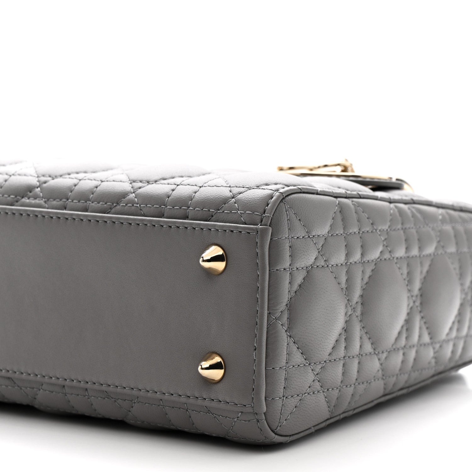 Christian Dior Lambskin Cannage Small My ABCDior Lady Dior Grey 10 of 11