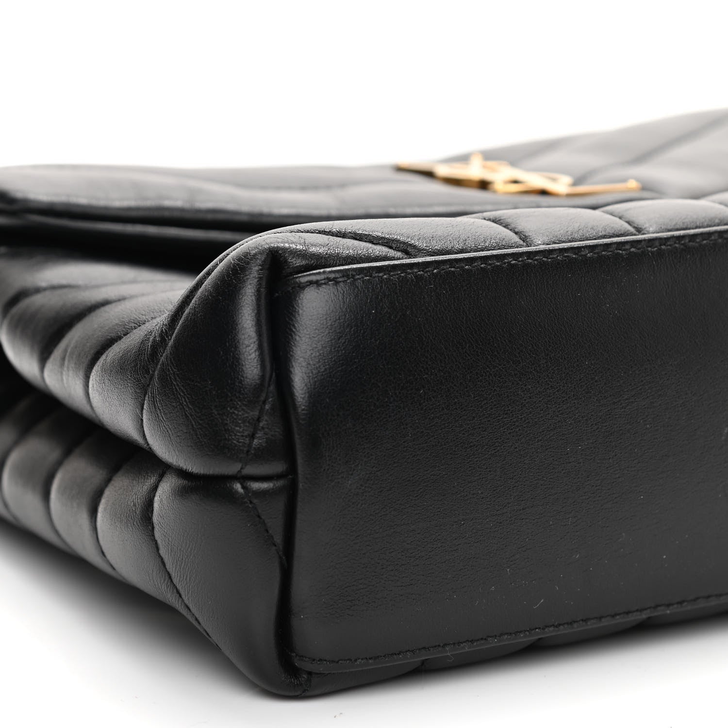Saint Laurent Calfskin Y Quilted Monogram Small Loulou Chain Satchel Black 8 of 9
