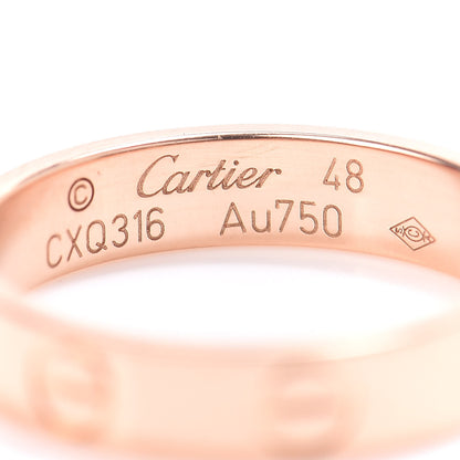 Cartier 18K Pink Gold 3.5mm LOVE Wedding Band Ring 48 4.5 4 of 5