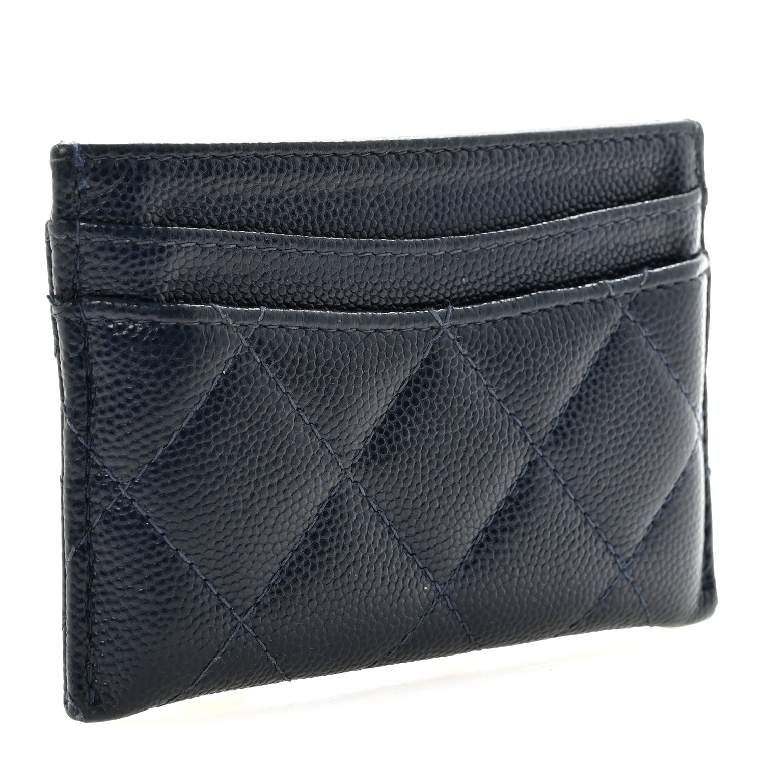 Chanel Caviar Quilted Card Holder Navy 3 of 9