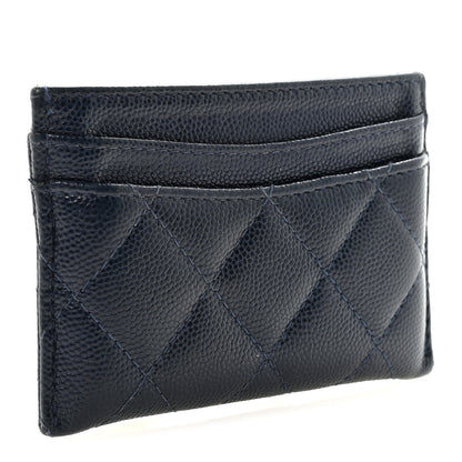 Chanel Caviar Quilted Card Holder Navy 3 of 9