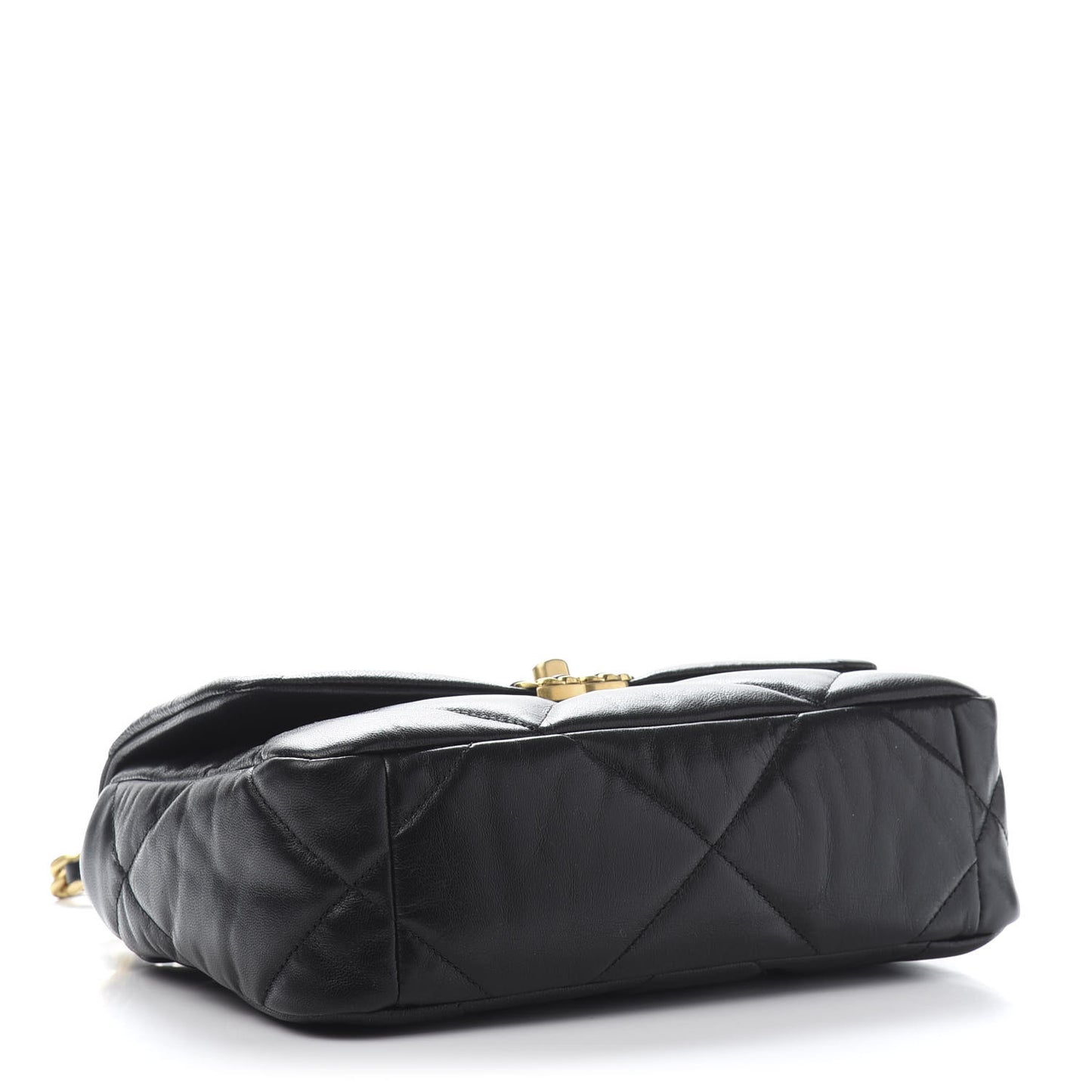 Goatskin Quilted Medium 19 Flap Black