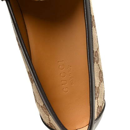 Gucci Canvas GG Monogram Horsebit Calfskin Womens Horsebit Platform Loafers 39.5 Beige Ebony Cocoa 7 of 10