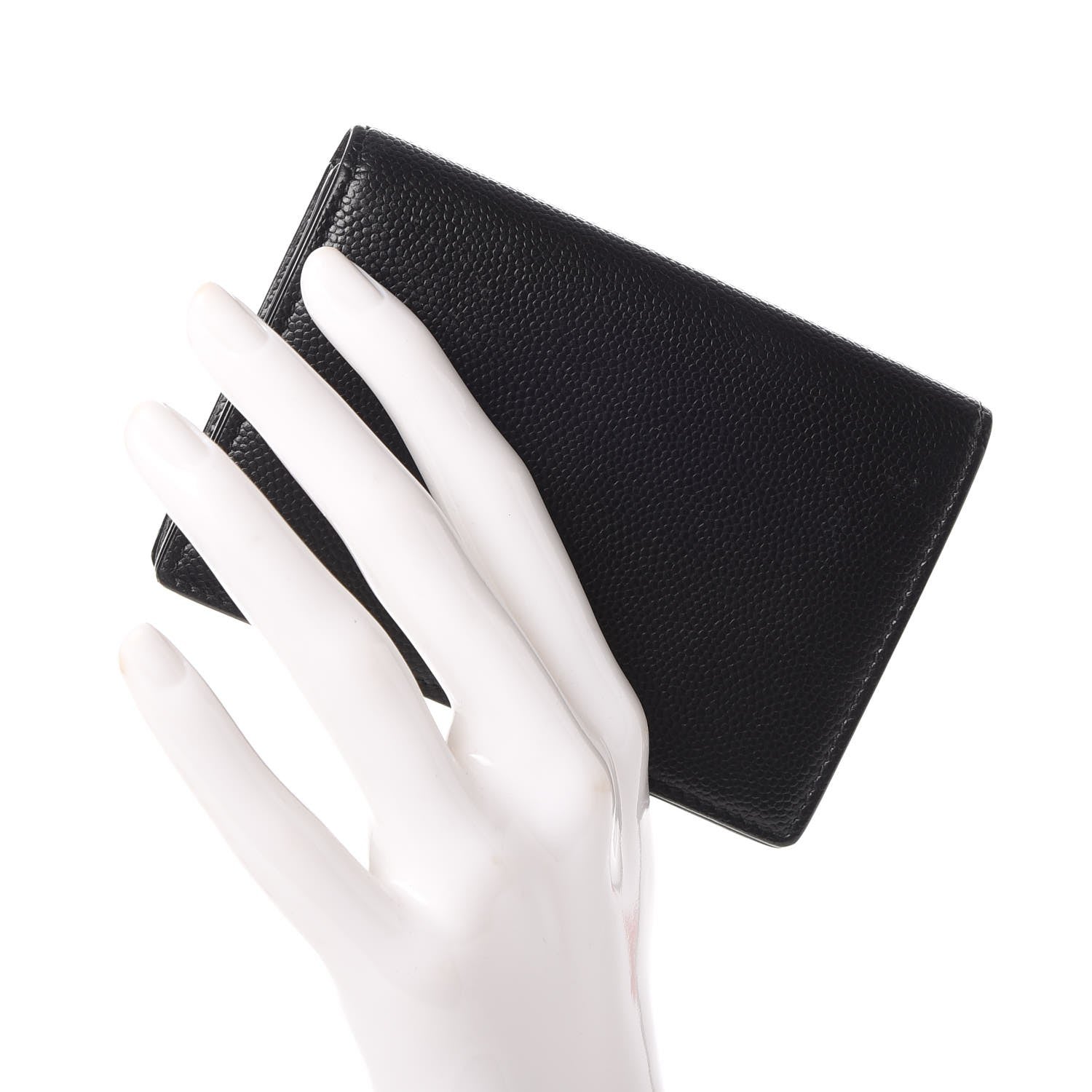 Saint Laurent Grain De Poudre Business Card Case Black 2 of 9