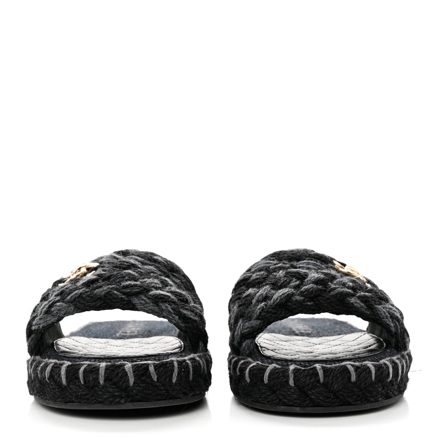 Cord Braided CC Mules 39 Black