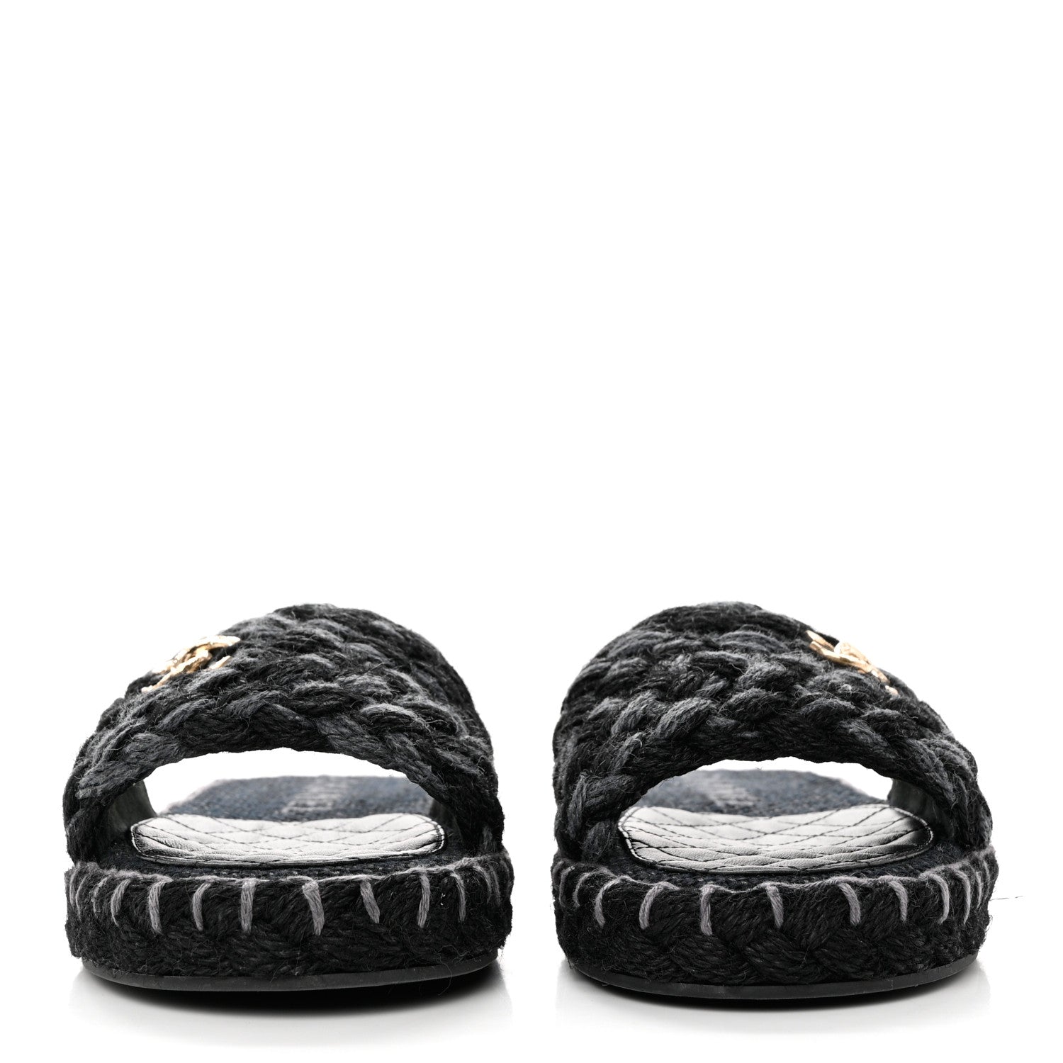 Chanel Cord Braided CC Mules 39 Black 2 of 12