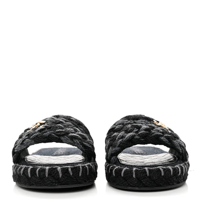 Chanel Cord Braided CC Mules 39 Black 2 of 12