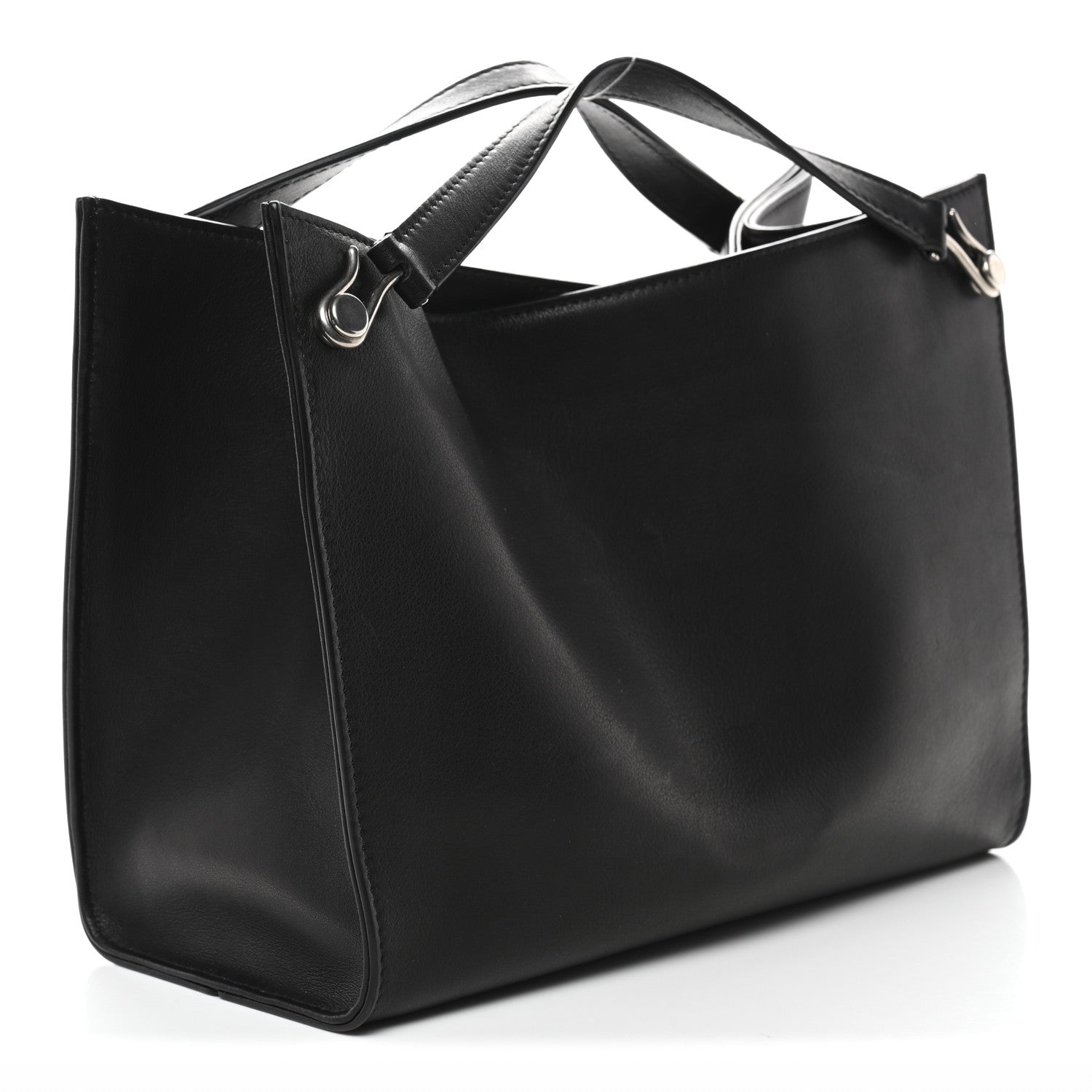 The Row Polished Saddle Calfskin Small Alexia Bag Black 4 of 12