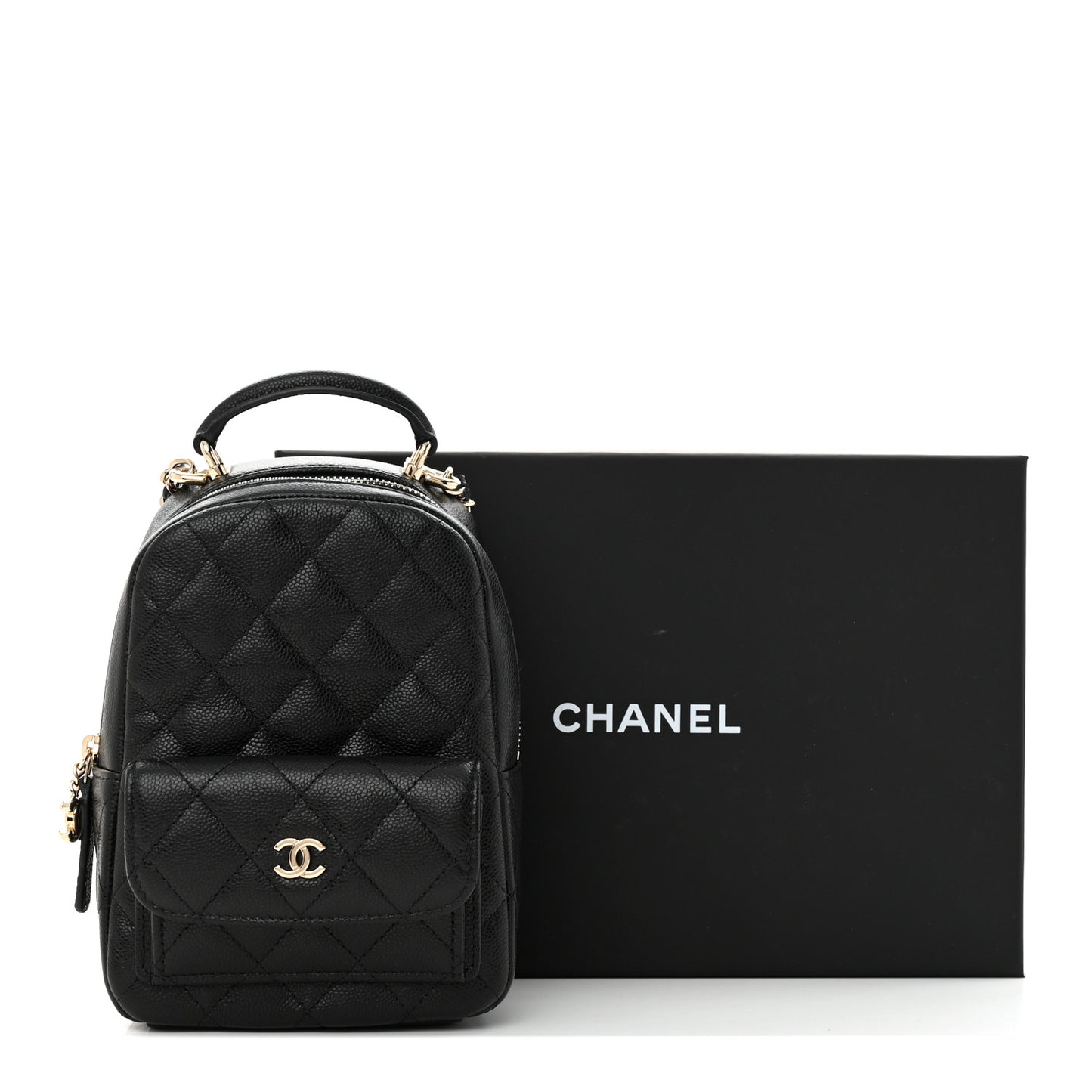 Caviar Quilted CC Mini Classic Backpack Black