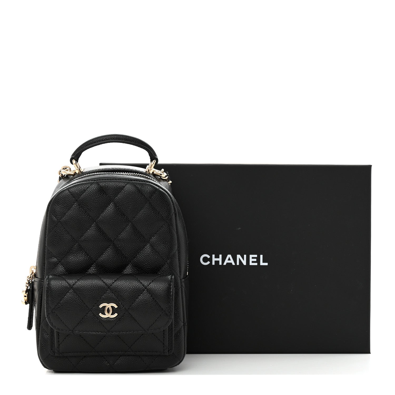 Chanel Caviar Quilted CC Mini Classic Backpack Black 12 of 12