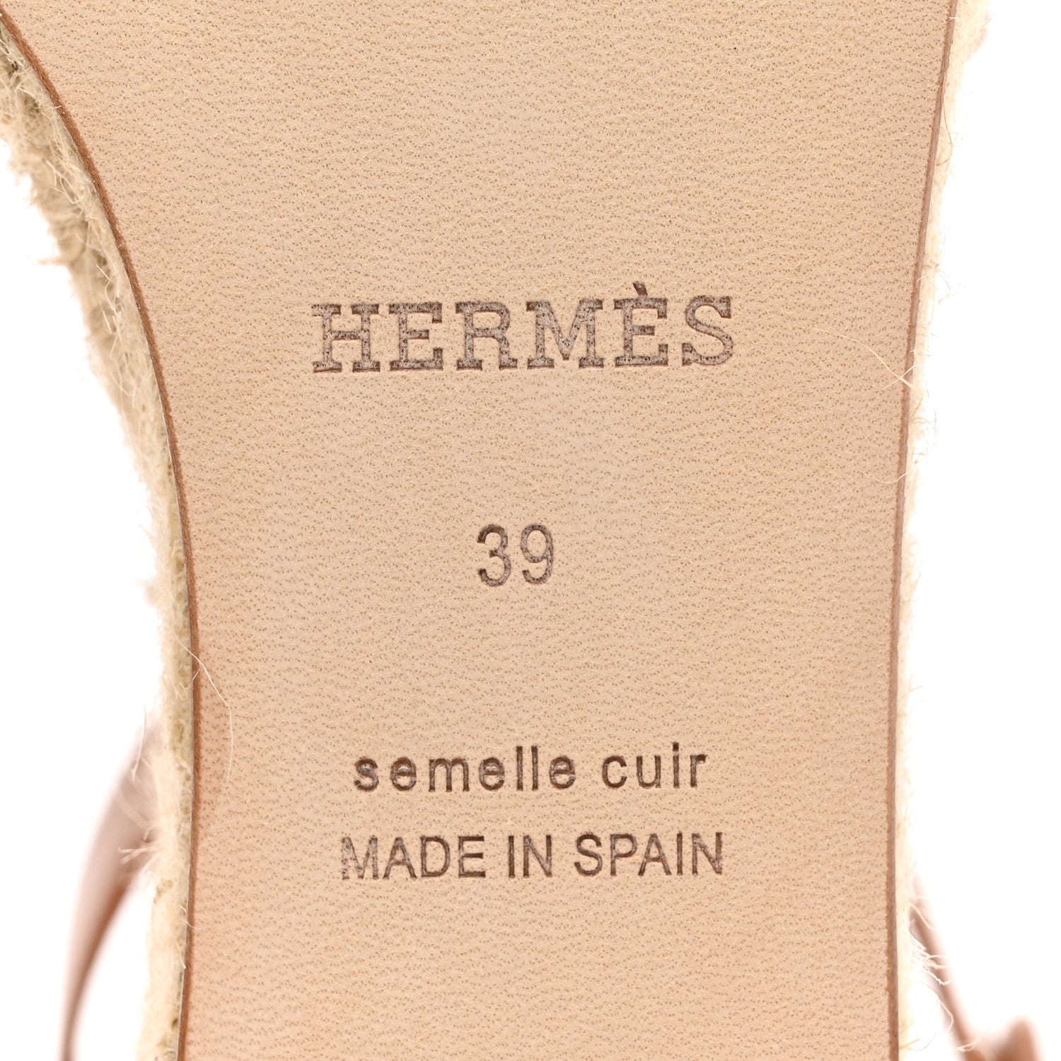 Hermes Goatskin Elda Espadrille Wedge Sandals 39 Natural 8 of 9