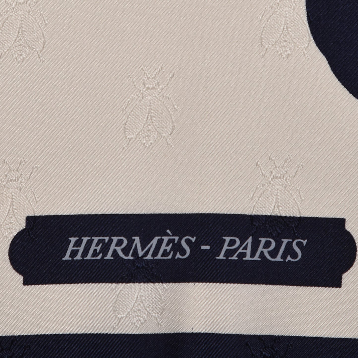 Silk Harnais De Cour Tattoo Scarf 90 Marine White