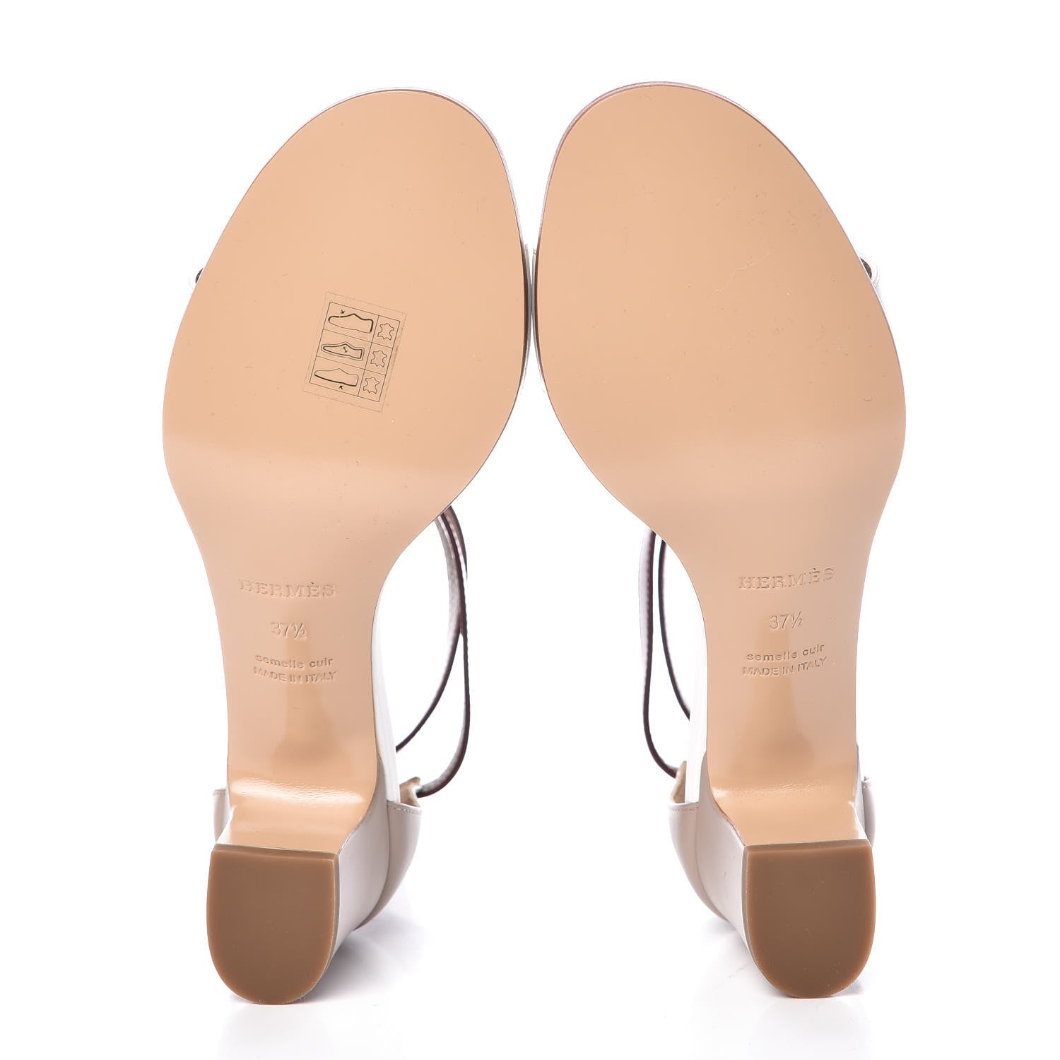 Hermes Calfskin Manege Sandals 37.5 Grey Multicolore 5 of 7