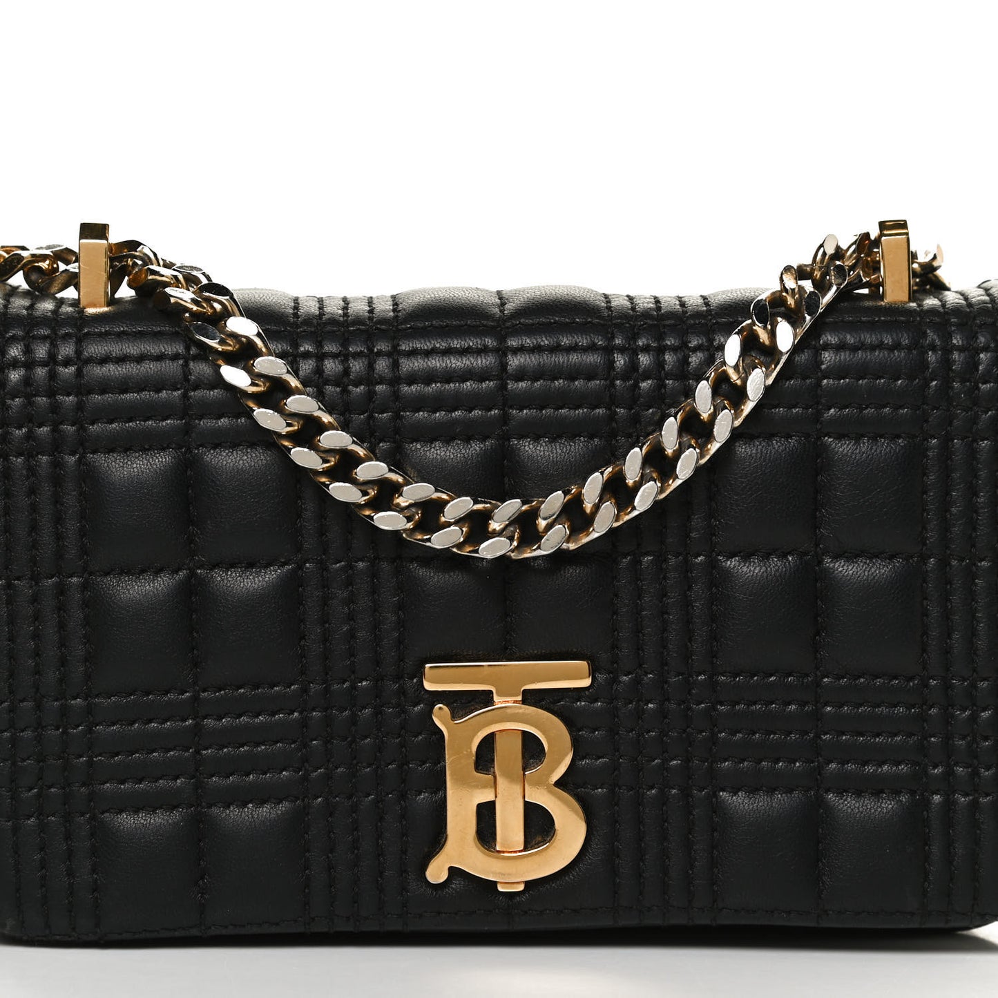 Grainy Calfskin Quilted Mini Lola Bag Black