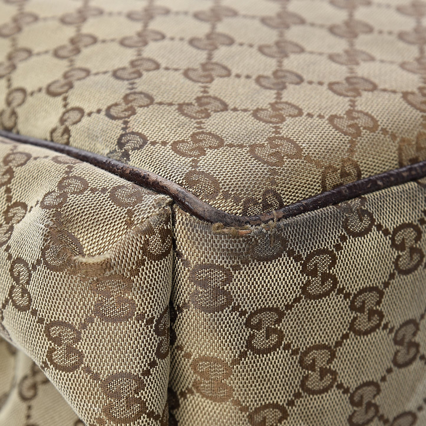 Monogram Natural Pigskin Large Diaper Bag Beige Ebony Cocoa Dark Chocolate