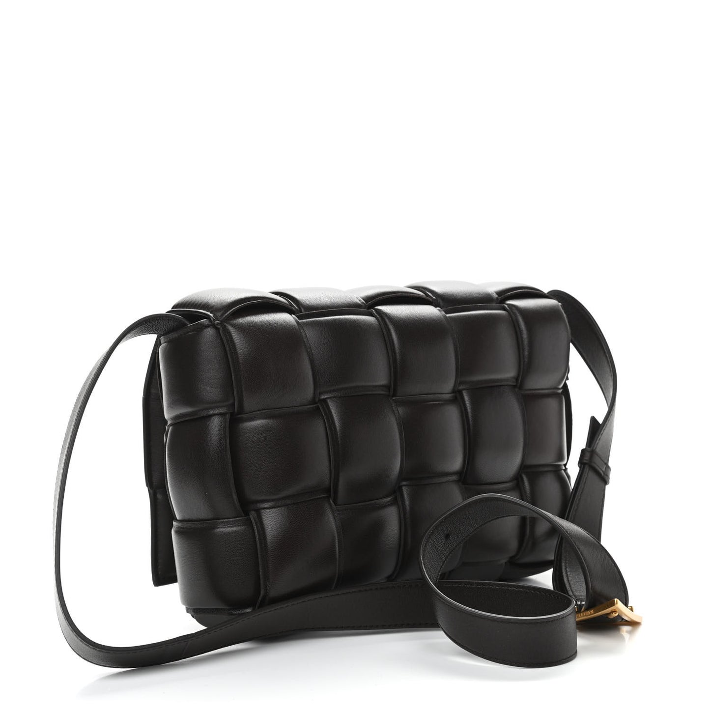 Nappa Maxi Intreccio Padded Cassette Crossbody Bag Fondente