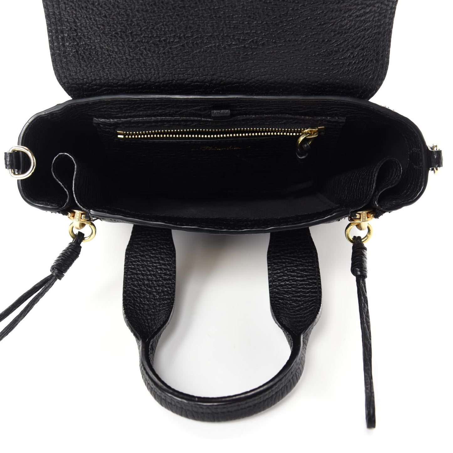 3.1 Textured Calfskin Mini Pashli Satchel Black