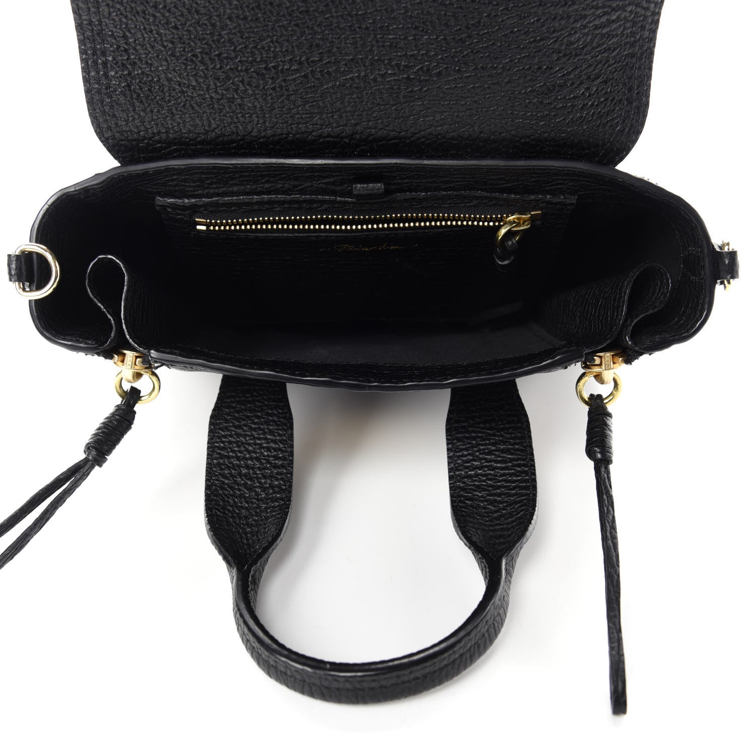 3.1 Phillip Lim 3.1 Textured Calfskin Mini Pashli Satchel Black 5 of 10