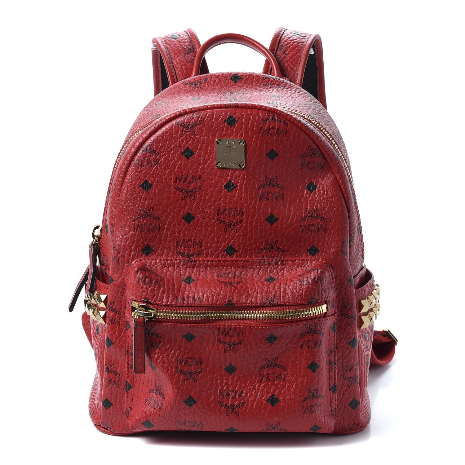 MCM Visetos Small Side Stud Stark Backpack Red 1 of 8