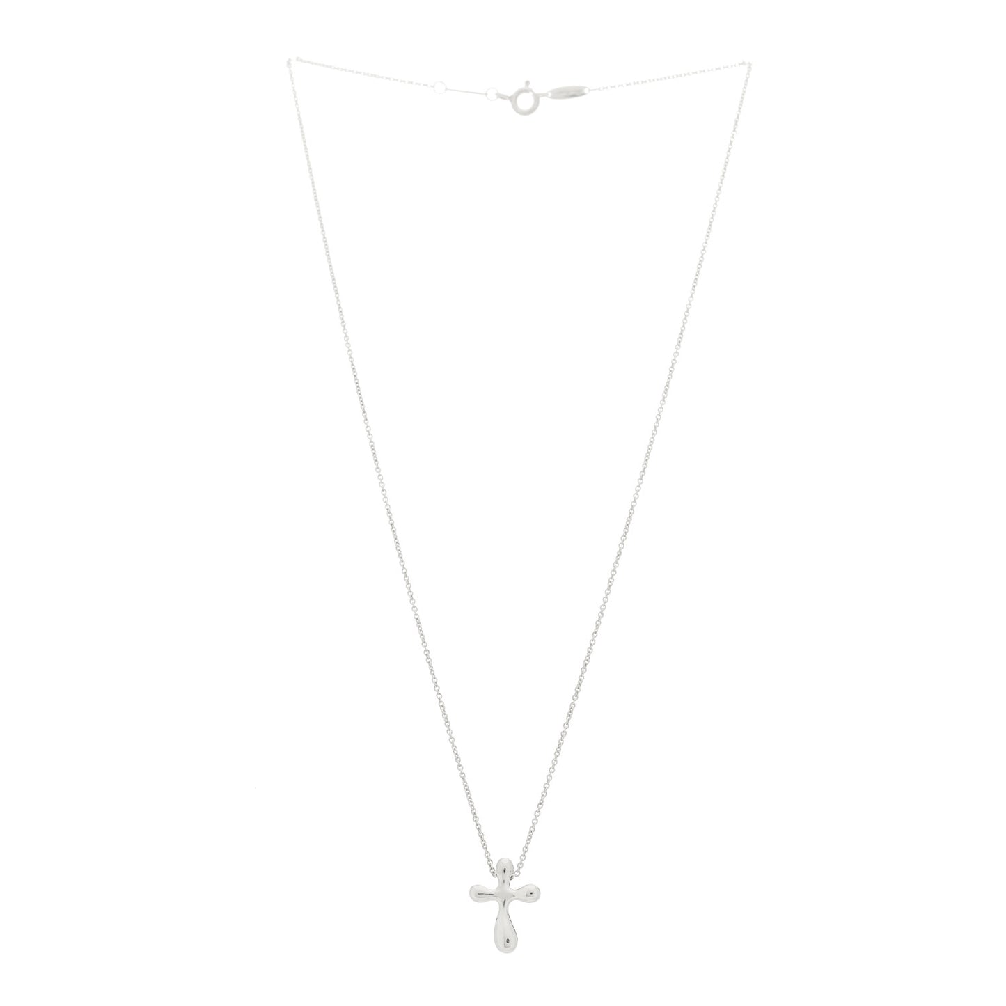 Sterling Silver 12mm Elsa Peretti Cross Pendant Necklace