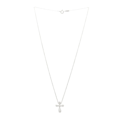 Tiffany Sterling Silver 12mm Elsa Peretti Cross Pendant Necklace 3 of 6