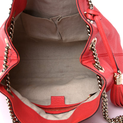 Gucci Pebbled Calfskin Medium Soho Chain Shoulder Bag Begonia Pink 5 of 15