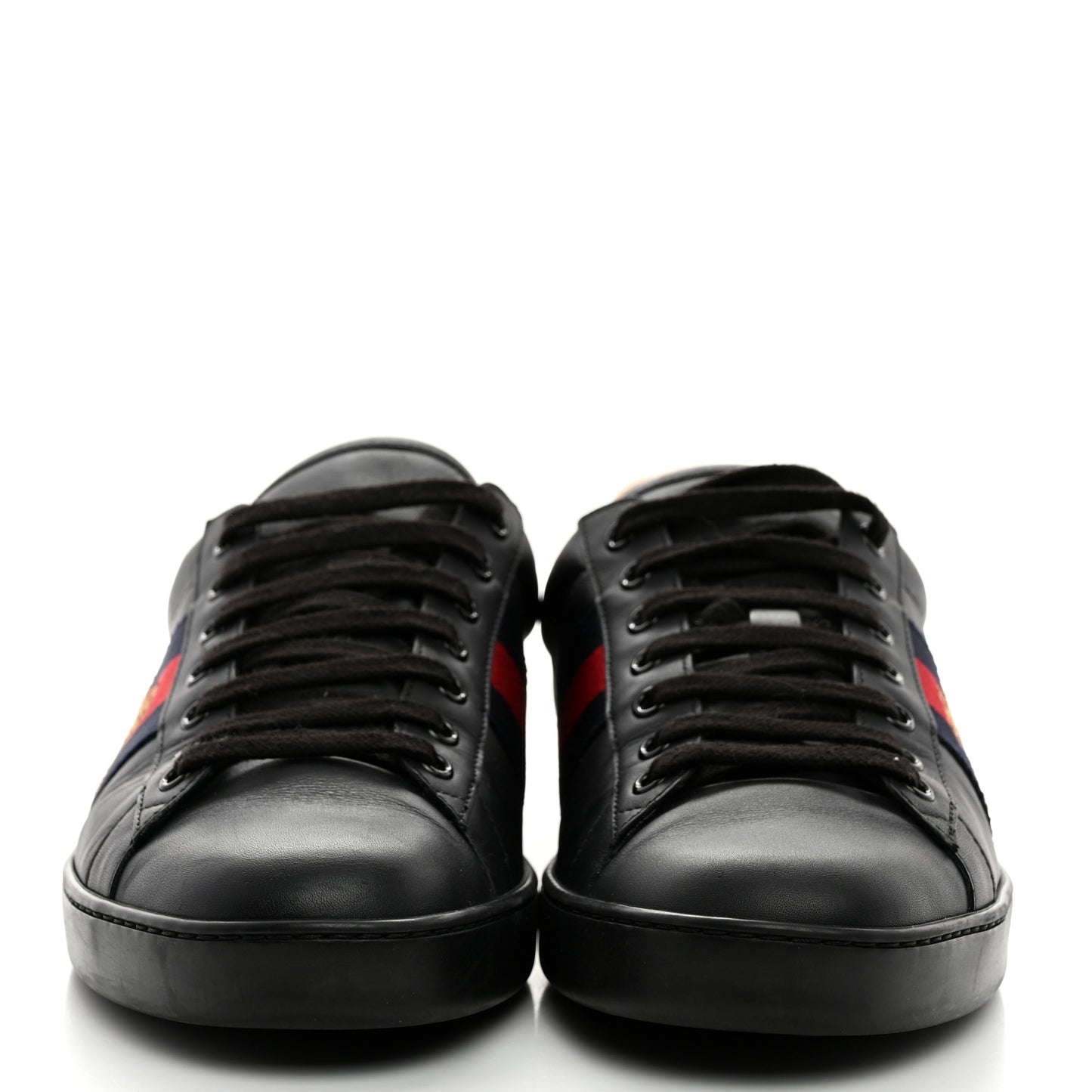 Miro Soft Calfskin Laminated Ayers Web Bee Embroidered Mens Ace Sneakers 9.5 Black Red Flame Night