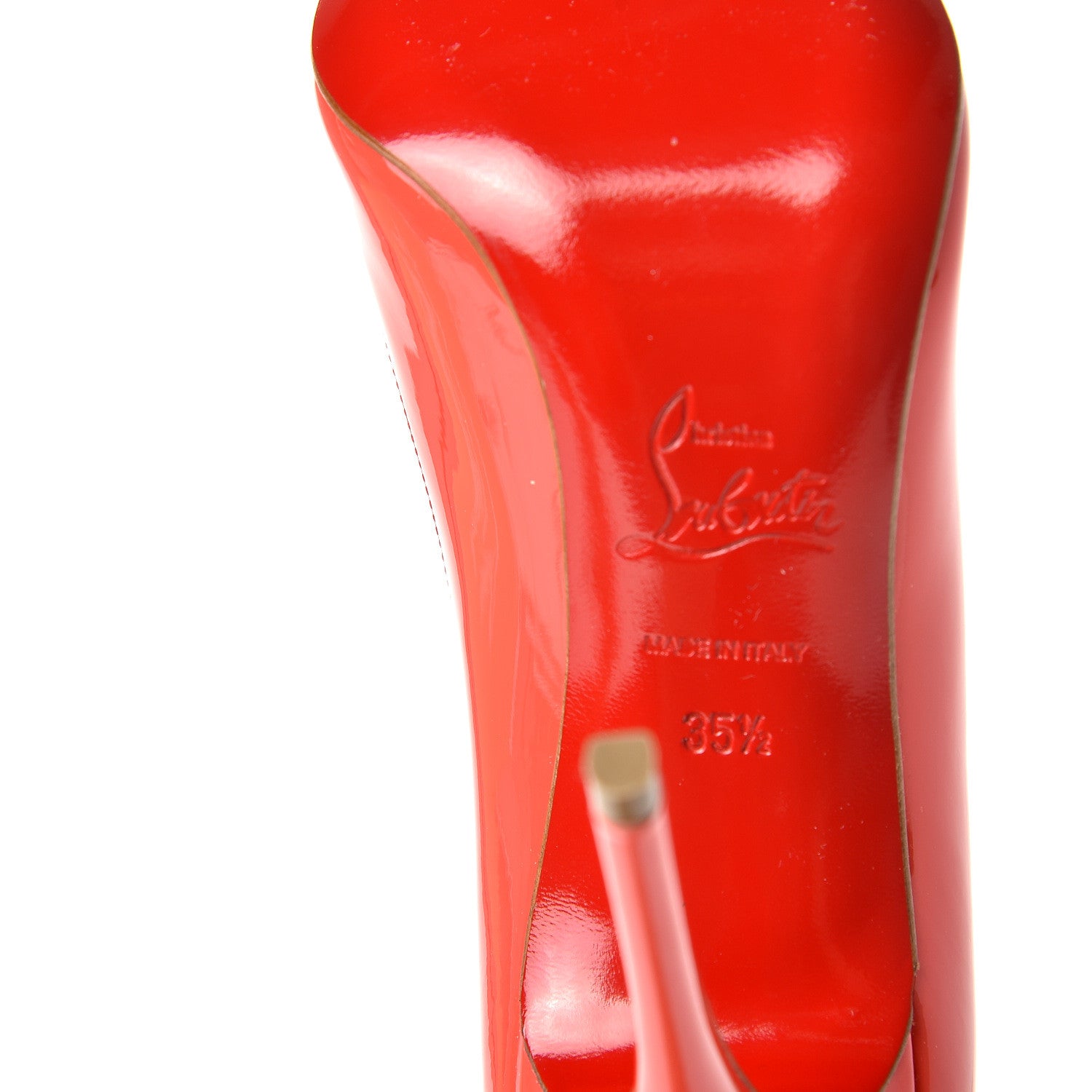 Christian Louboutin Patent Pigalle Follies 100 Pumps 35.5 Poppy 9 of 10