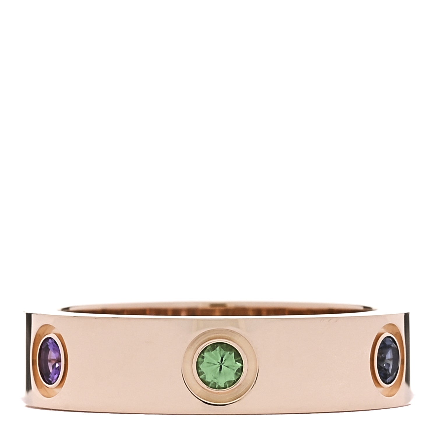 Cartier 18K Pink Gold Sapphire Garnet Amethyst 5.5mm LOVE Ring 58 8.5 3 of 4