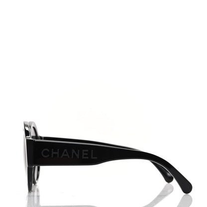 Chanel Acetate Polarized Round Sunglasses 5410 Black 3 of 8