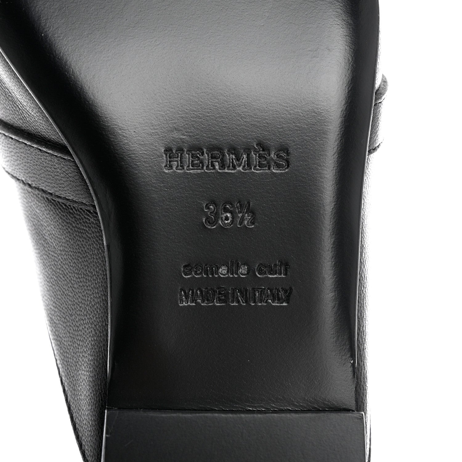 Hermes Goatskin Oz Mules 36.5 Black 8 of 9