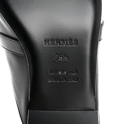 Hermes Goatskin Oz Mules 36.5 Black 8 of 9