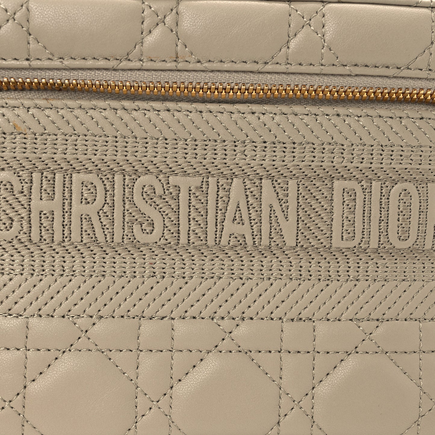 Lambskin Cannage Small Diortravel Vanity Case Light Beige