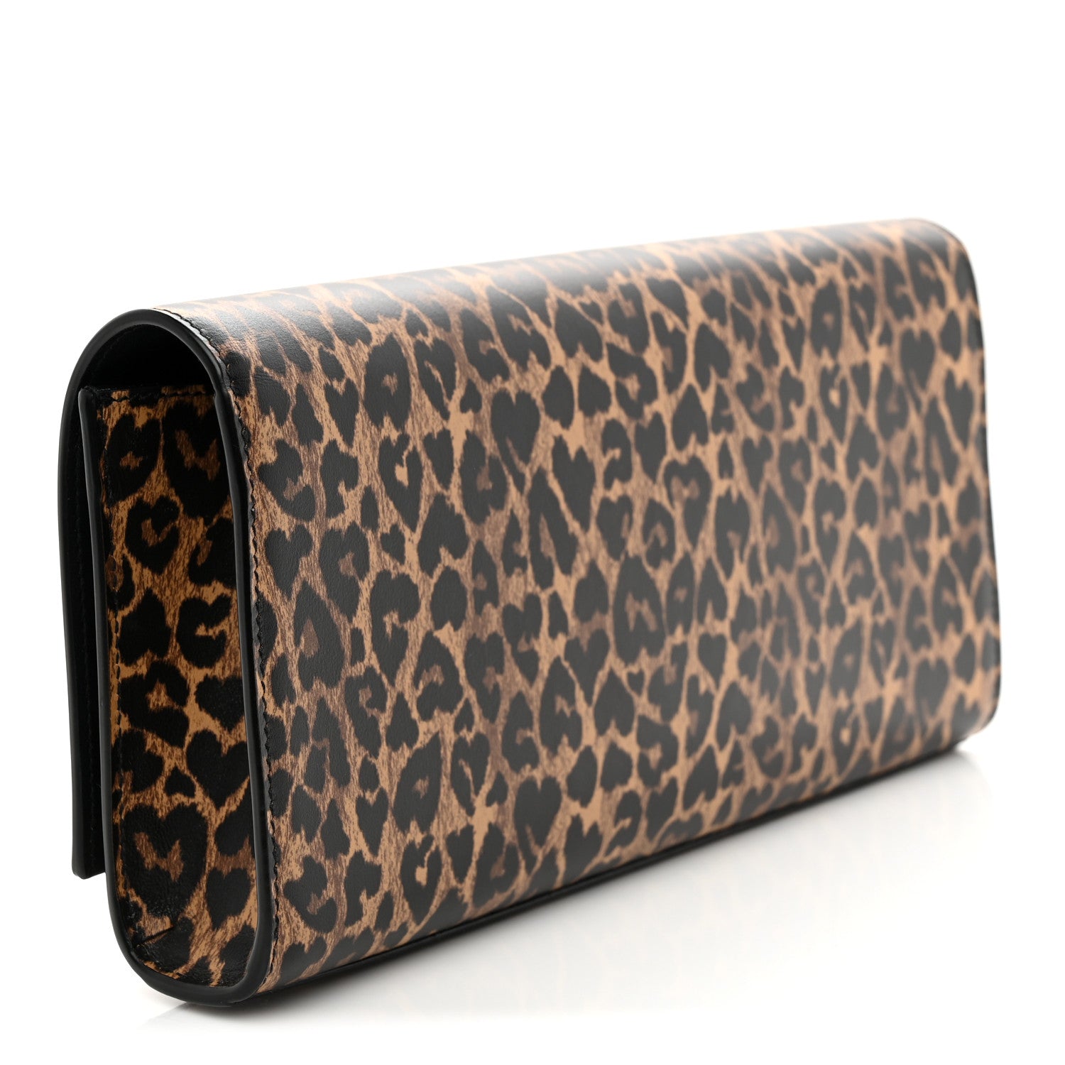 Saint Laurent Calfskin Heart Leopard Printed Classic Monogram Kate Tassel Clutch Naturale 3 of 10