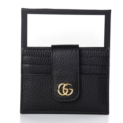 Gucci Pebbled Calfskin GG Marmont Card Case Black 8 of 8