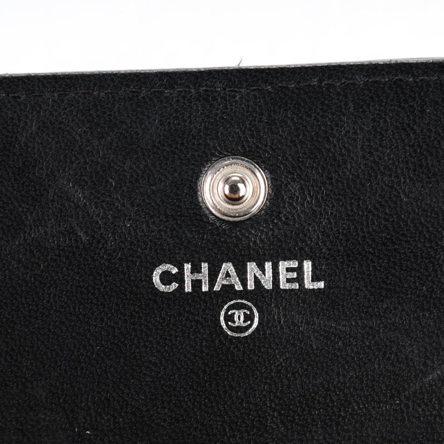Lambskin Quilted Large Gusset Flap Wallet Black