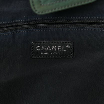 Chanel Canvas Stitched Tweed Large Tote Dark Green 6 of 11